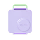 OmieBox Lilac Purple – pastelowo-fioletowy lunchbox z termosem, przegródkami i uchwytem, idealny do szkoły i przedszkola.