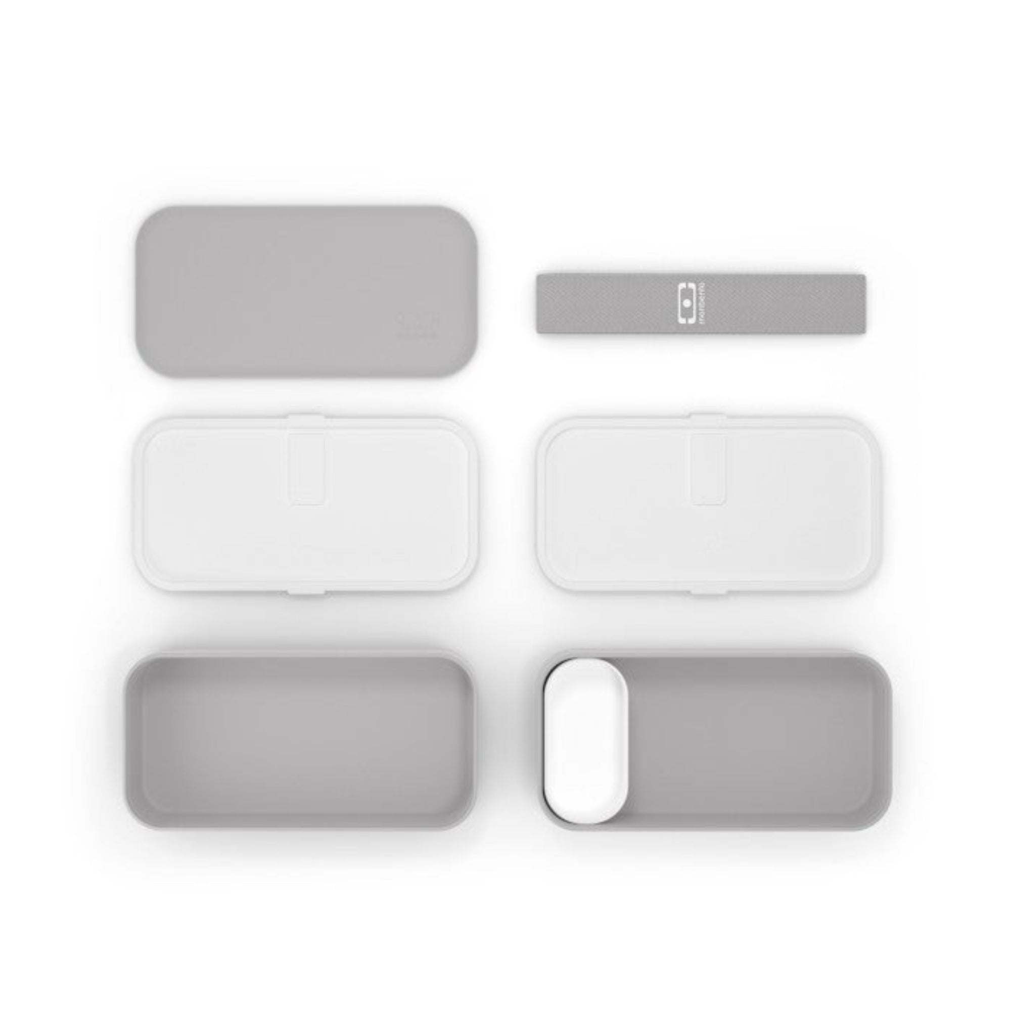 Monbento Strip Original Grey Coton – elastyczna, wytrzymała opaska do lunchboxa Monbento Original i Square, łatwa w wymianie, stylowa, kolor: szary