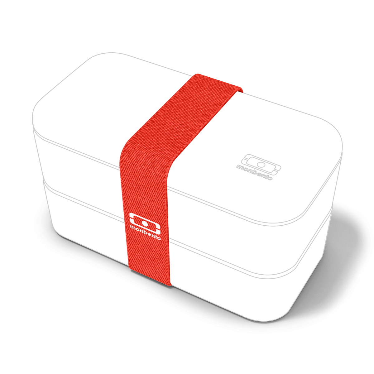 Monbento Strip Original Red Podium – elastyczna, wytrzymała opaska do lunchboxa Monbento Original i Square, łatwa w wymianie, stylowa, kolor: czerwony