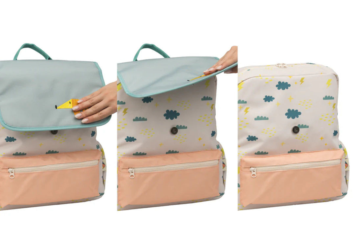 Plecak The Cotton Cloud – lekki, pojemny, z regulowanymi szelkami i kieszenią na bidon, idealny do przedszkola i szkoły, wzór: pies