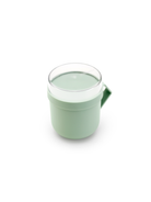 Pojemnik na owsiankę Make & Take Brabantia – szczelny kubek 600 ml z odkręcanym pojemnikiem na dodatki, idealny do pracy i szkoły, bezpieczny, wielofunkcyjny i ekologiczny, kolor: zielony
