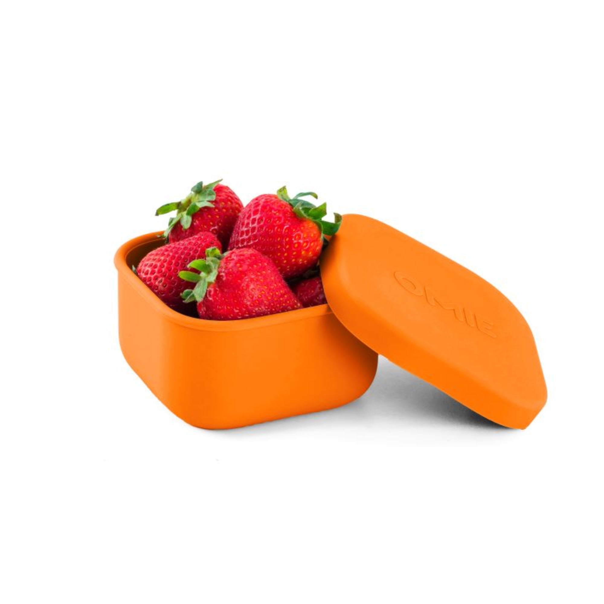 OmieSnack – silikonowy pojemnik na przekąski, pasuje do OmieBox, szczelny i bezpieczny, kolor: pomarańczowy