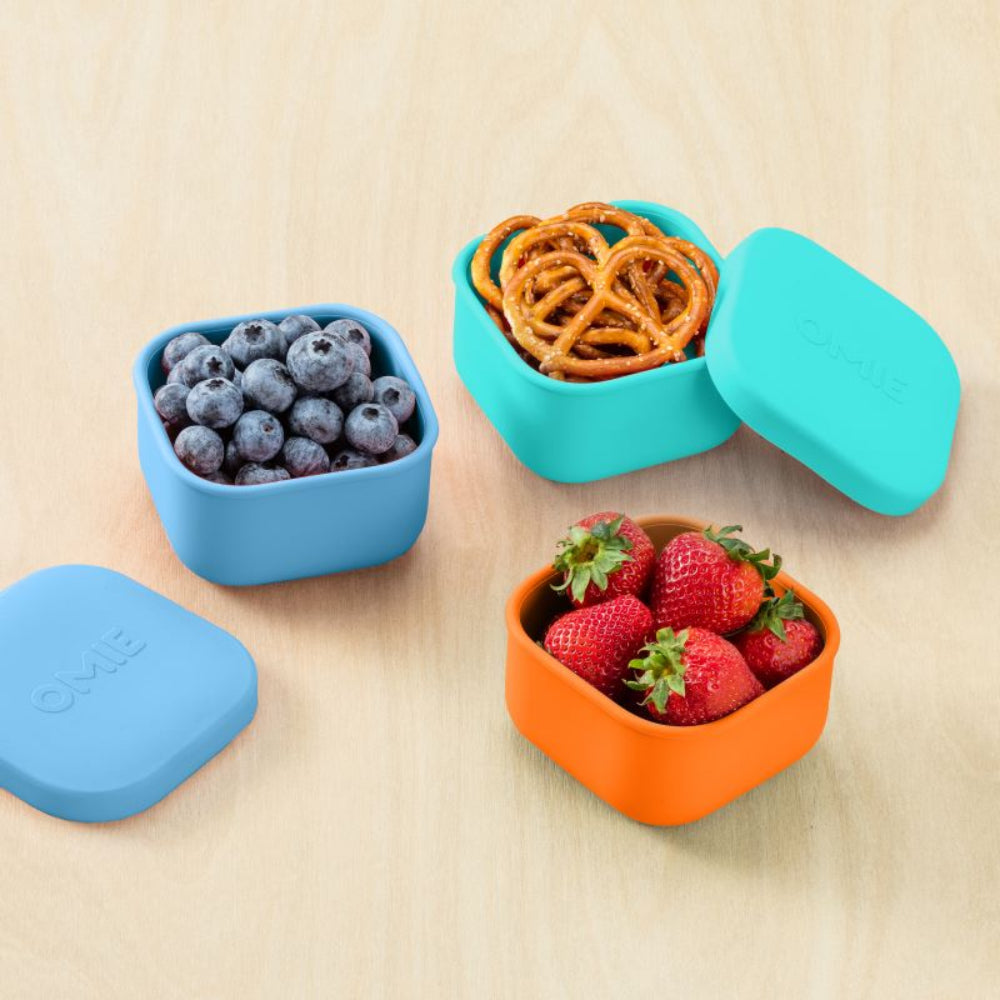 OmieSnack – silikonowy pojemnik na przekąski, pasuje do OmieBox, szczelny i bezpieczny, kolor: pomarańczowy