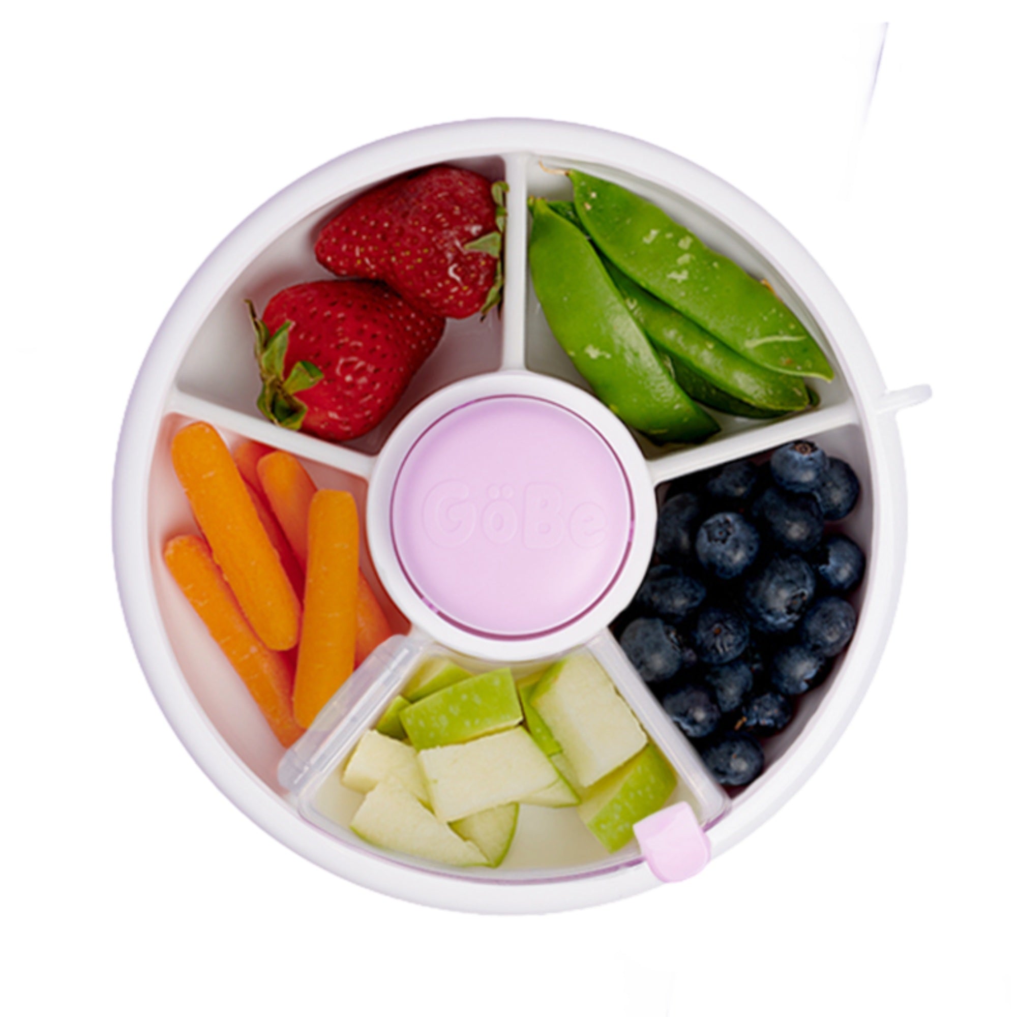 GoBe Snack Spinner – pojemnik na przekąski, interaktywny, szczelny i łatwy w obsłudze, kolor: taro purple