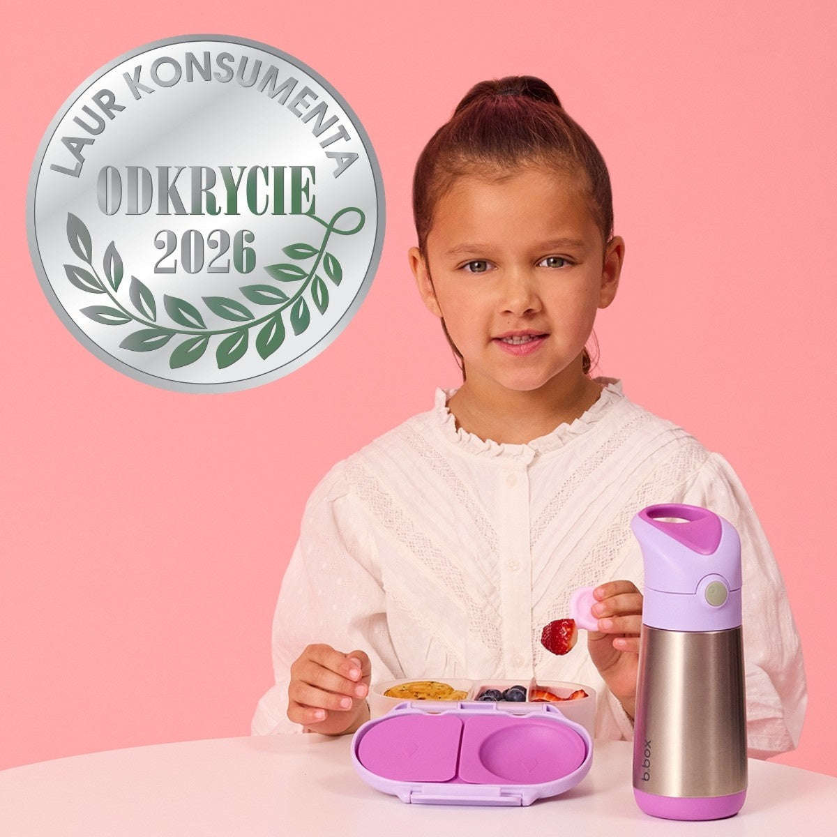 B.box Snackbox Sugar Plum – poręczny pojemnik na jogurt, owoce i warzywa dla dziewczynki