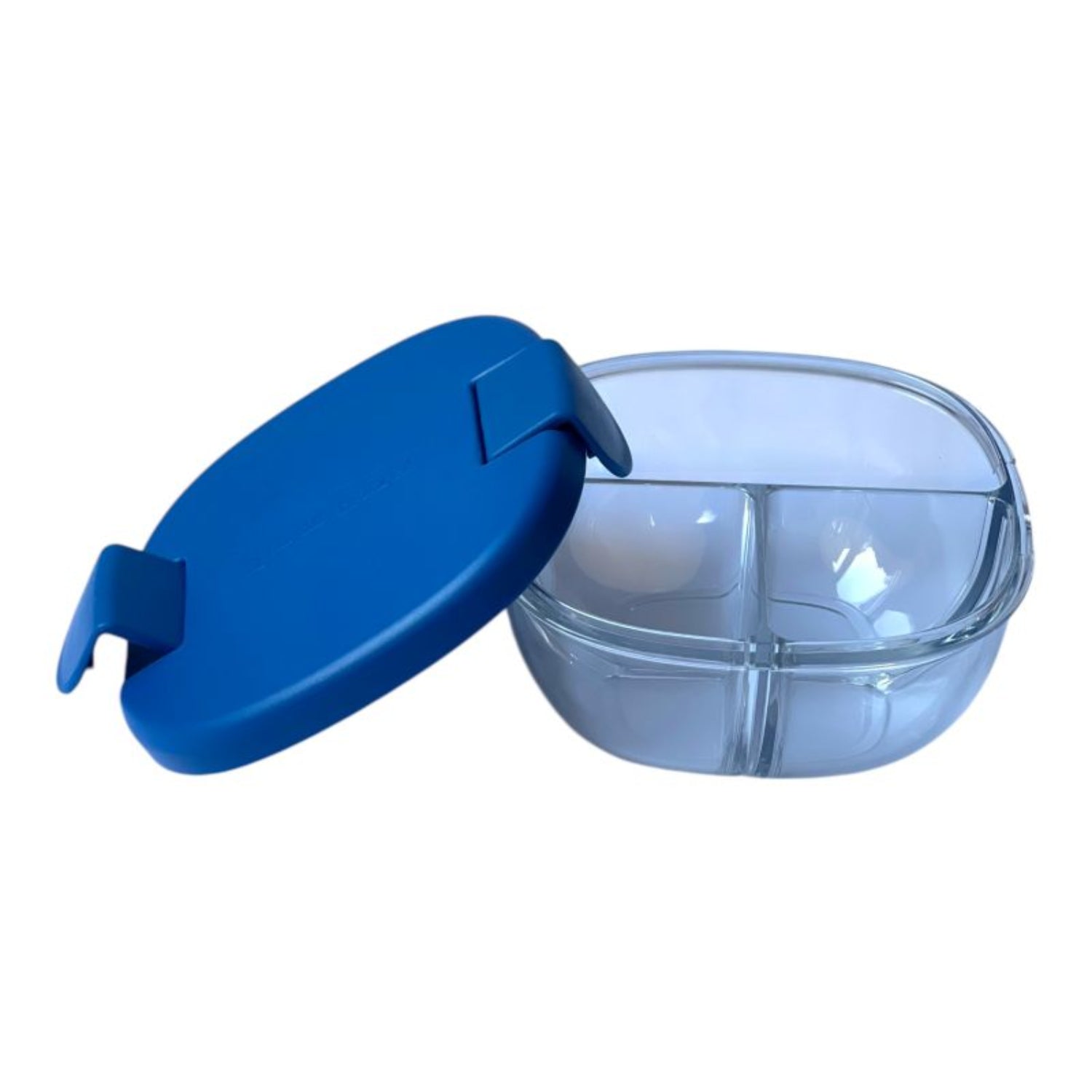 Pojemnik na przekąski Snack Bowl Yumbox – kompaktowy, z 3 przegródkami i szczelną pokrywką, idealny na przekąski, kolor: navy blue (granatowy)