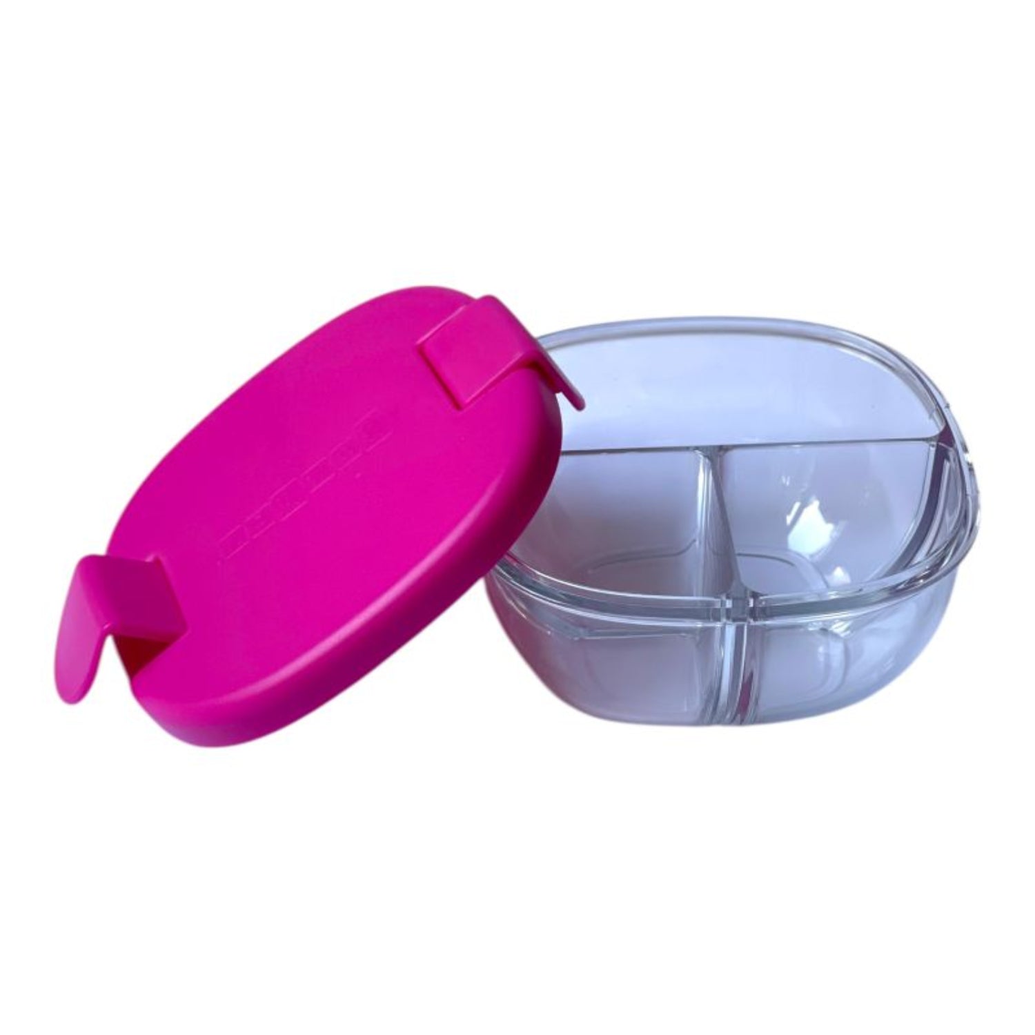 Pojemnik na przekąski Snack Bowl Yumbox – kompaktowy, z 3 przegródkami i szczelną pokrywką, idealny na przekąski, kolor: raspberry pink (różowy)
