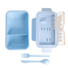 Lunch box Bon Appétit Light Blue – niebieska śniadaniówka z przegródką, ze sztućcami, ekologiczny, do zmywarki.
