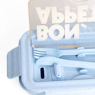 Lunch box Bon Appétit Light Blue – niebieska śniadaniówka z przegródką, ze sztućcami, ekologiczny, do zmywarki.