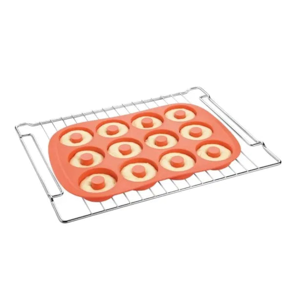 Tescoma DELÍCIA silikonowa forma do donatów – 12 sztuk, pieczenie zamiast smażenia, nieprzywierająca, elastyczna, do zmywarki.