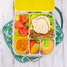 Silikonowe foremki do lunch boxa Lunch Punch Yellow - zestaw 3 foremek do oddzielania porcji, elastyczne, bez BPA, na owoce i warzywa, kolor: żółty/ turkusowy