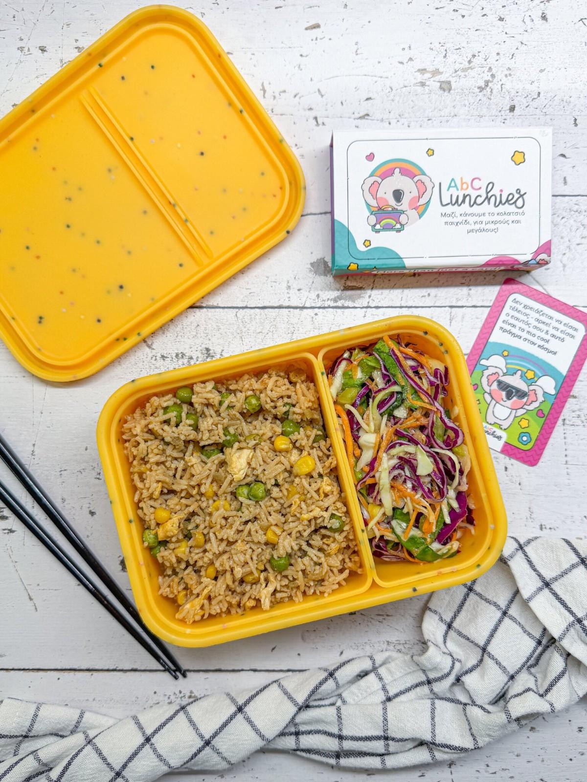 Żółto-pomarańczowa dwudzielna śniadaniówka silikonowa ABC Lunchies Mango Pop