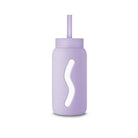 Słomka do butelki Muuki Mini 500 ml, silikonowy zestaw do picia w kolorze liliowym