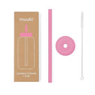 Nakrętka ze słomką Muuki w różowym kolorze Flamingo Pink do butelki szklanej 720 ml