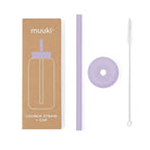 Nakrętka ze słomką Muuki Pastel Lilac do szklanej butelki 720 ml