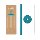 Nakrętka ze słomką Muuki Tahiti Blue do szklanej butelki 720 ml