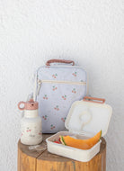 Citron Snack Box Cherry tritanowy pojemnik na przekąski - 3 przegródki, szczelny, łączony silikon, bez BPA, wzór: czereśnie