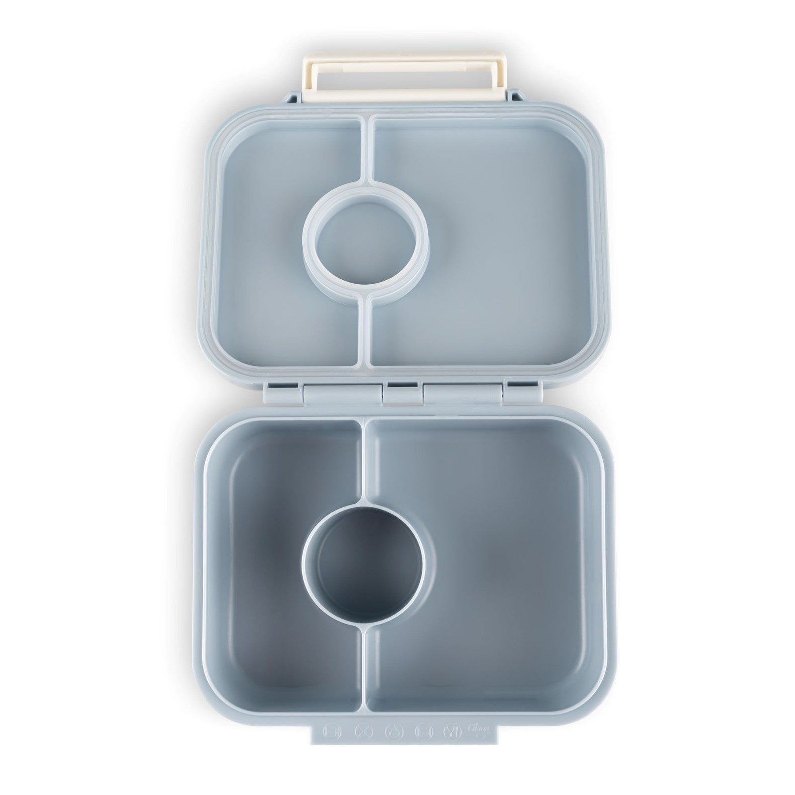 Citron Snack Box Vehicles tritanowy niebieski pojemnik na przekąski - 3 przegródki, szczelny, łączony silikon, bez BPA, wzór: kosmos