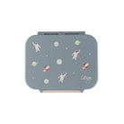 Citron Snack Box Vehicles tritanowy niebieski pojemnik na przekąski - 3 przegródki, szczelny, łączony silikon, bez BPA, wzór: kosmos