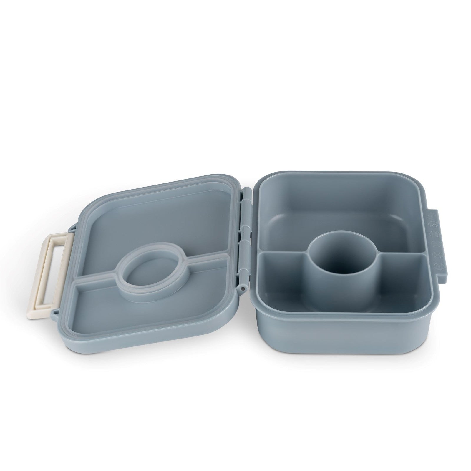 Citron Snack Box Vehicles tritanowy niebieski pojemnik na przekąski - 3 przegródki, szczelny, łączony silikon, bez BPA, wzór: kosmos