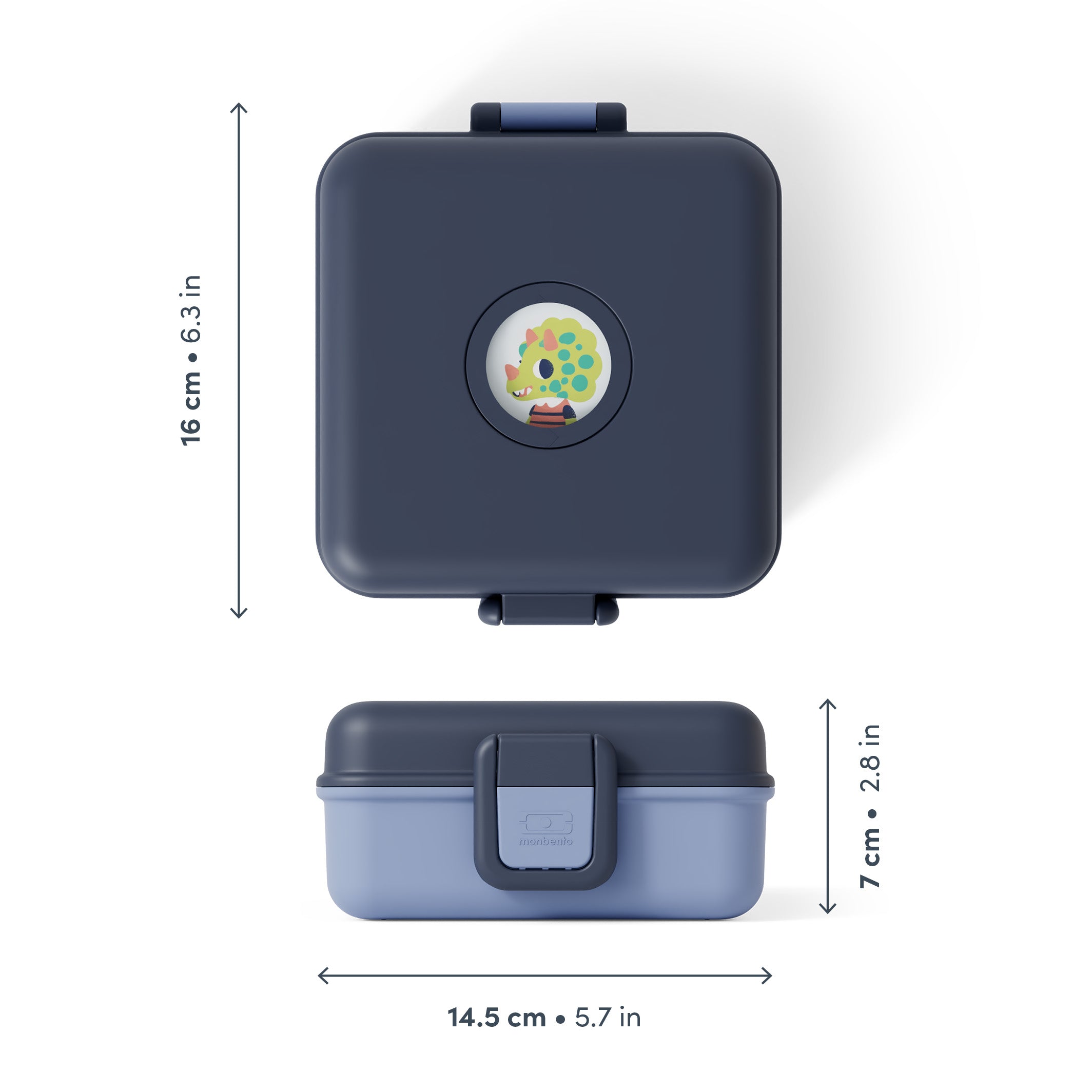 Lunchbox Monbento Snacky Infinity – lekki, szczelny i bez BPA, z uchwytem, małym pojemniczkiem i sztućcami, kolor: niebieski
