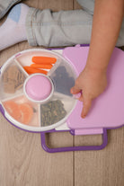 Śniadaniówka GoBe 2w1 – lunchbox i pojemnik na przekąski dla dzieci, interaktywny, do szkoły i przedszkola, kolor: grape purple