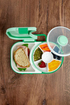Śniadaniówka GoBe 2w1 – lunchbox i pojemnik na przekąski dla dzieci, interaktywny, do szkoły i przedszkola, kolor: sage green