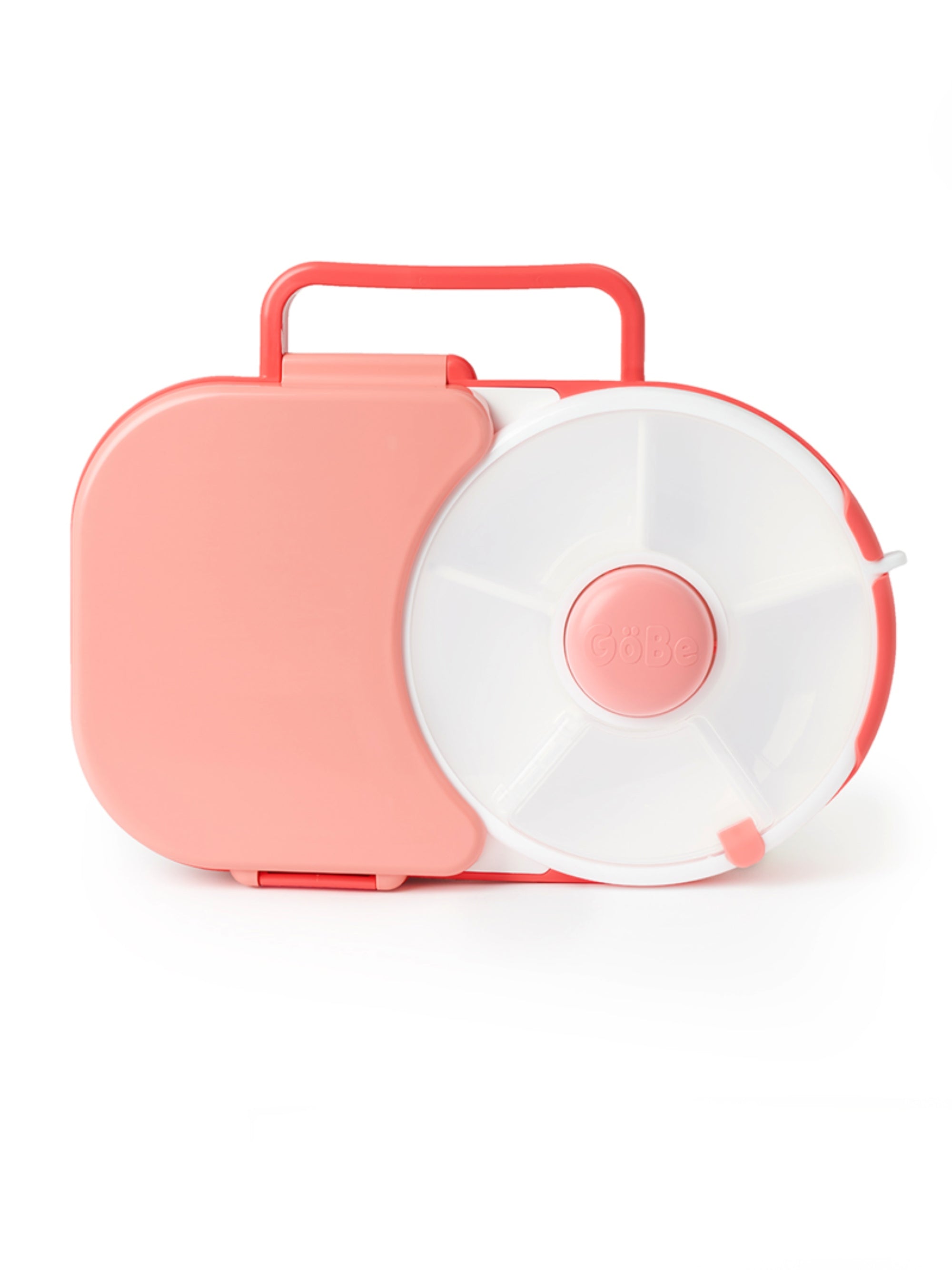 Śniadaniówka GoBe 2w1 – lunchbox i pojemnik na przekąski dla dzieci, interaktywny, do szkoły i przedszkola, kolor: watermelon pink