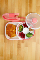 Śniadaniówka GoBe 2w1 – lunchbox i pojemnik na przekąski dla dzieci, interaktywny, do szkoły i przedszkola, kolor: watermelon pink