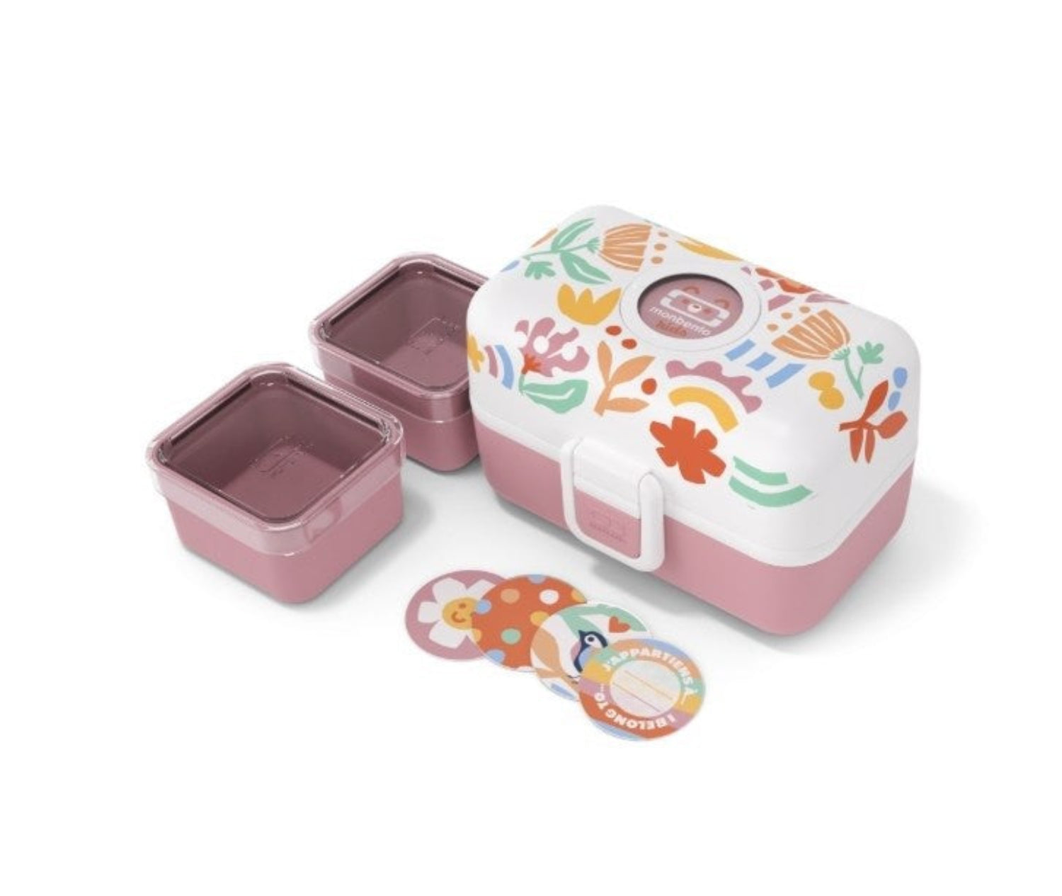 Monbento Tresor Papercut – lunchbox dla dzieci z 3 pojemnikami. Lekki, szczelny i łatwy w otwieraniu. Idealny do szkoły, na wycieczkę i piknik, wzór: wycinanka