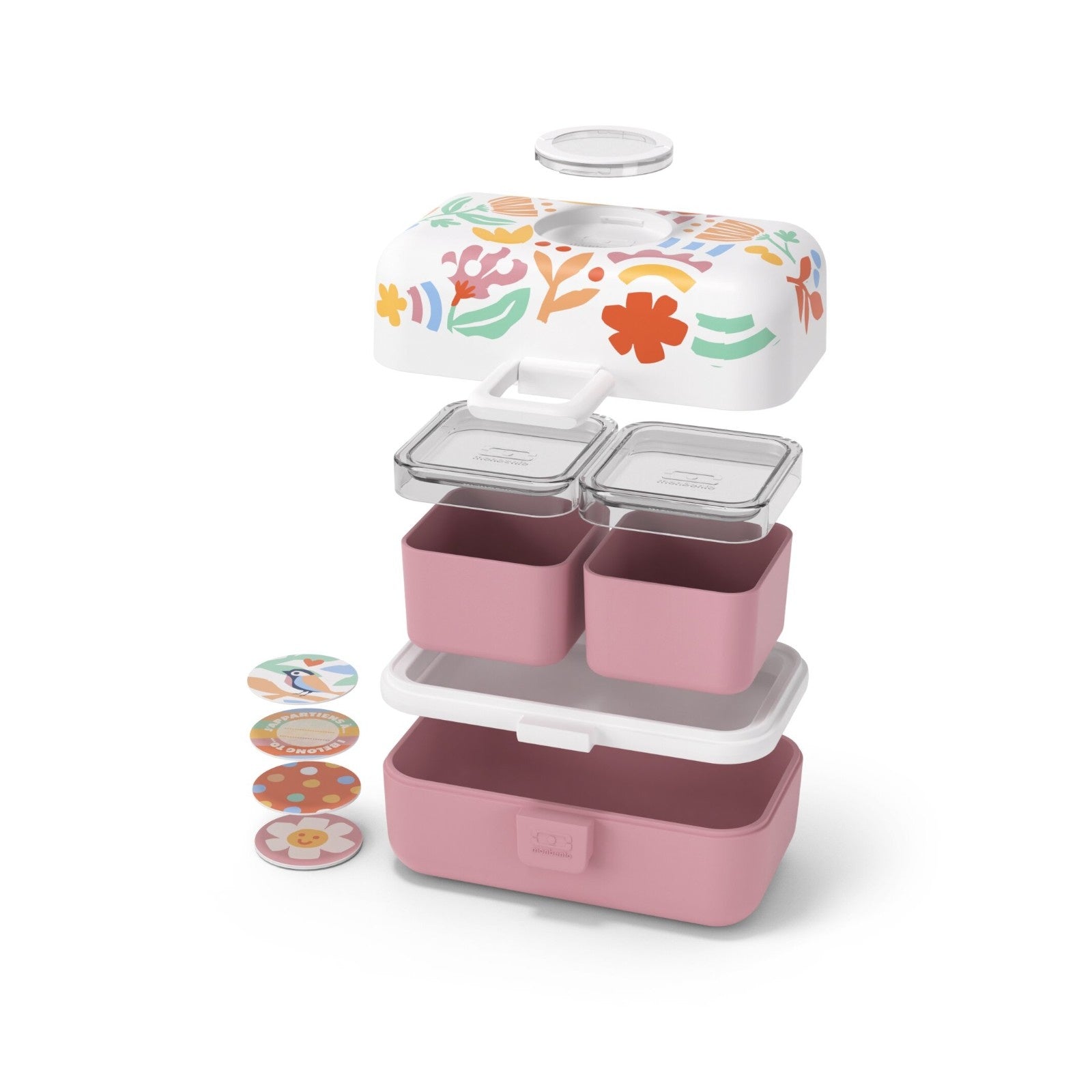 Dziecięcy bento box Monbento MB Tresor Papercut z grafiką roślinną