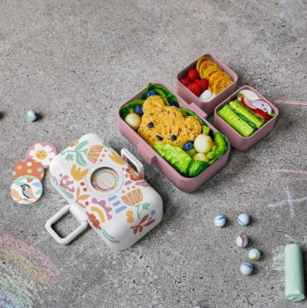 Monbento Tresor Papercut – lunchbox dla dzieci z 3 pojemnikami. Lekki, szczelny i łatwy w otwieraniu. Idealny do szkoły, na wycieczkę i piknik, wzór: wycinanka
