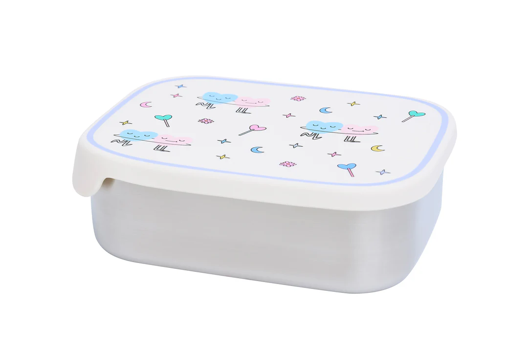 Śniadaniówka The Cotton Cloud Dancing Hearts – 1000 ml, miękka pokrywka, wyjmowana przegródka, uroczy design, idealny do szkoły / przedszkola, wzór: serduszka