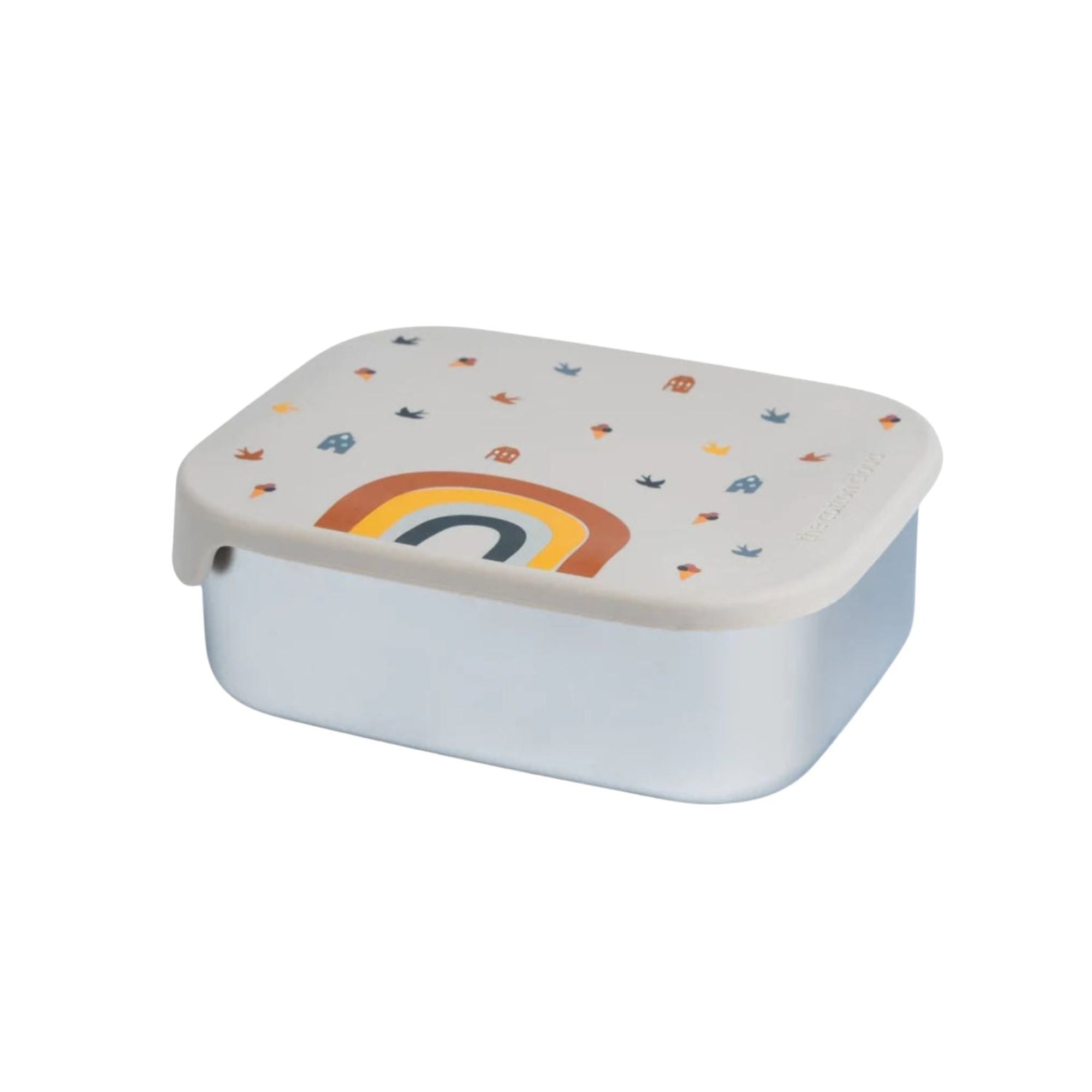 Śniadaniówka The Cotton Cloud Rainbow – 1000 ml, miękka pokrywka, przegródka, uroczy design, idealny do szkoły / przedszkola, wzór: tęcza