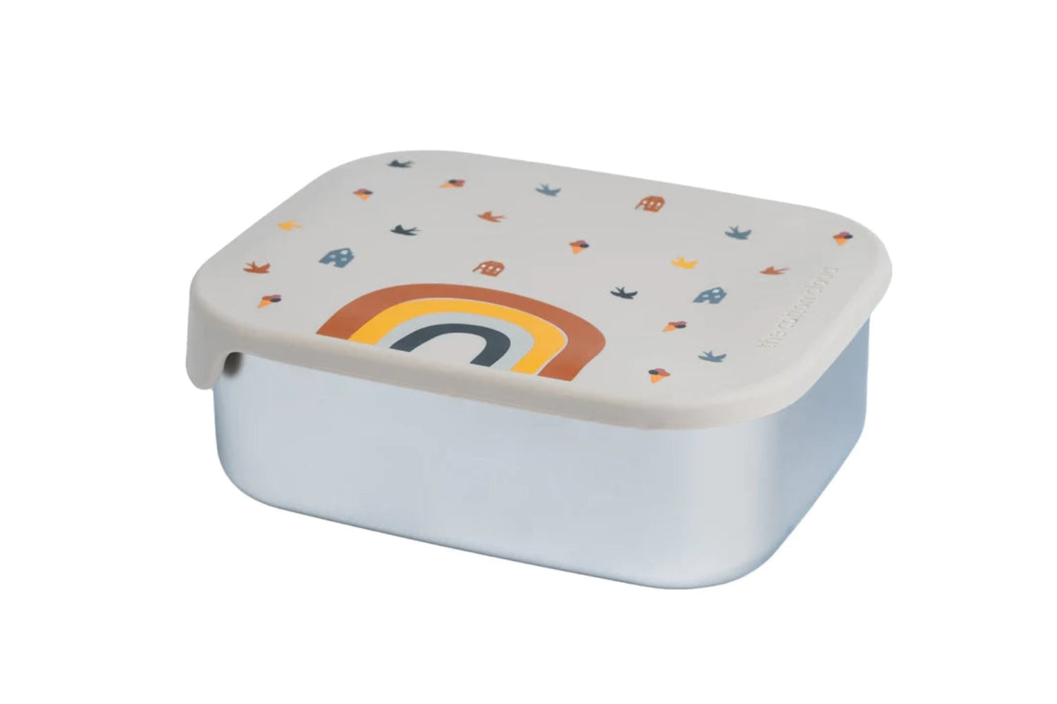 Śniadaniówka The Cotton Cloud Rainbow – 1000 ml, miękka pokrywka, przegródka, uroczy design, idealny do szkoły / przedszkola, wzór: tęcza
