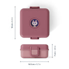 Lunchbox Monbento Snacky Blush – lekki, szczelny i bez BPA, z uchwytem, małym pojemniczkiem i sztućcami, kolor: różowy