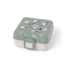 Lunchbox Monbento Snacky Racoon – lekki, szczelny i bez BPA, z uchwytem, małym pojemniczkiem i sztućcami, wzór: szop