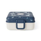 Lunchbox Monbento Snacky Wolf – lekki, szczelny i bez BPA, z uchwytem, małym pojemniczkiem i sztućcami, wzór: wilki