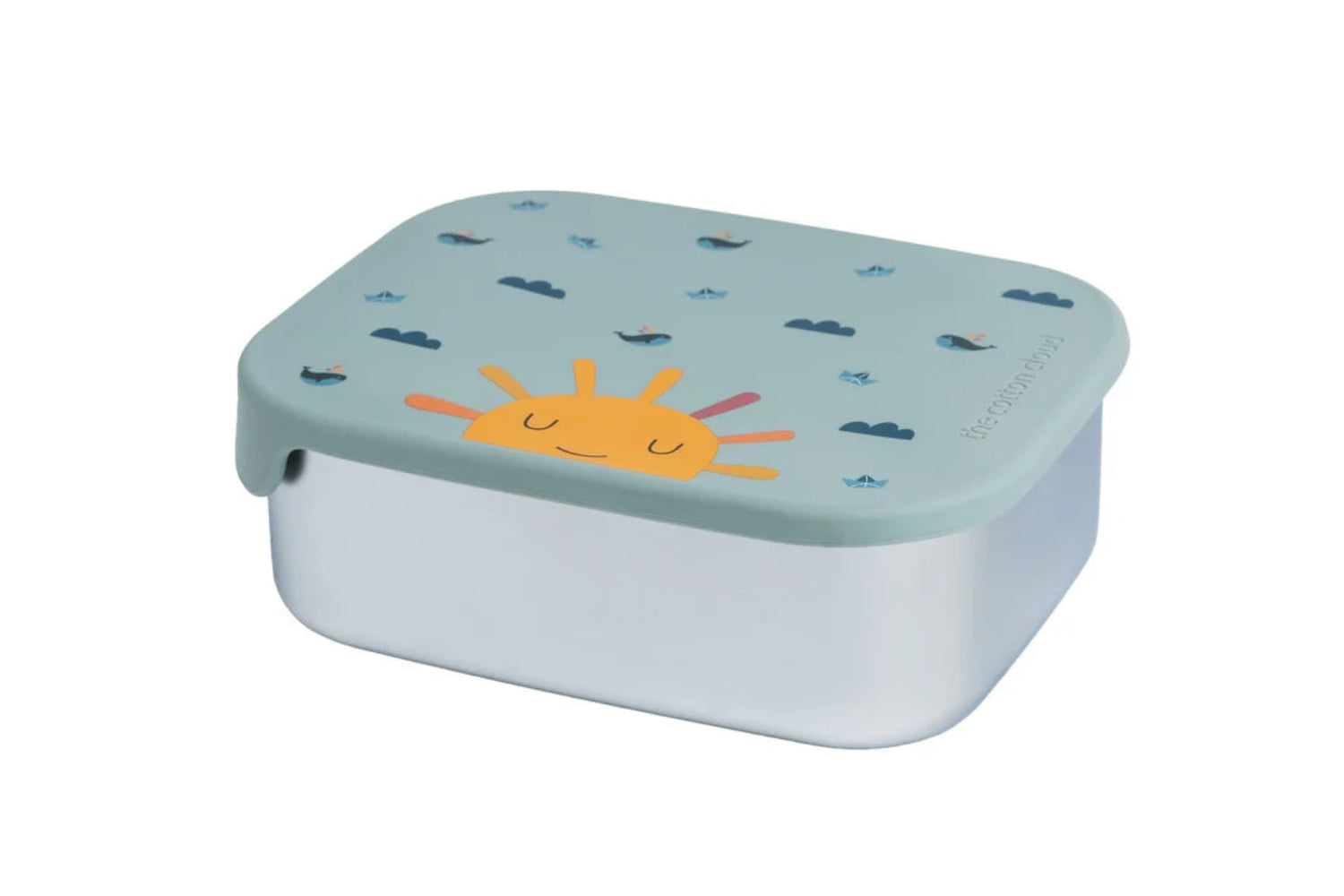 Śniadaniówka The Cotton Cloud Sunshine – 1000 ml, miękka pokrywka, przegródka, uroczy design, idealny do szkoły / przedszkola, wzór: słońce