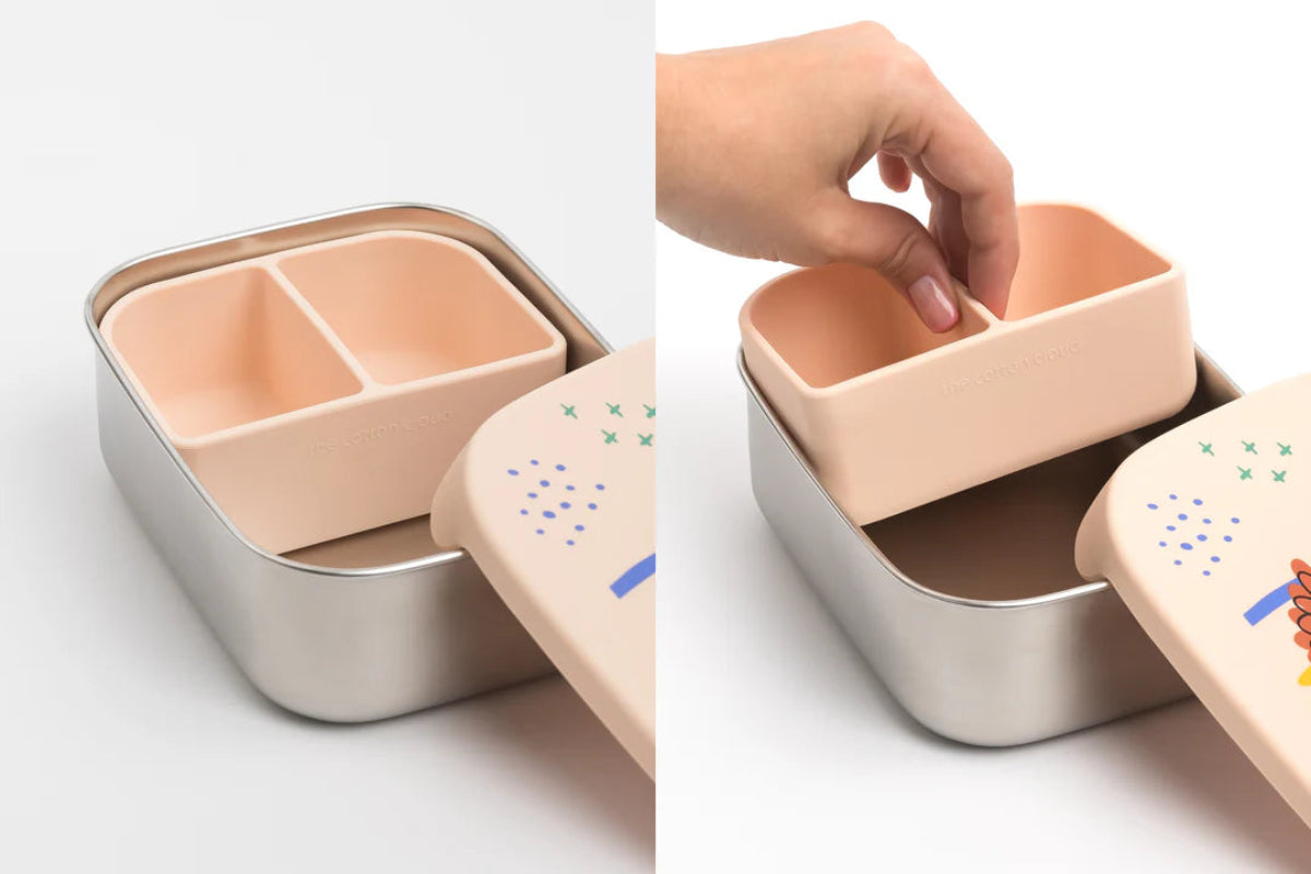 Śniadaniówka The Cotton Cloud Teckel – 1000 ml, miękka pokrywka, wyjmowana przegródka, uroczy design, idealny do szkoły / przedszkola, wzór: jamnik