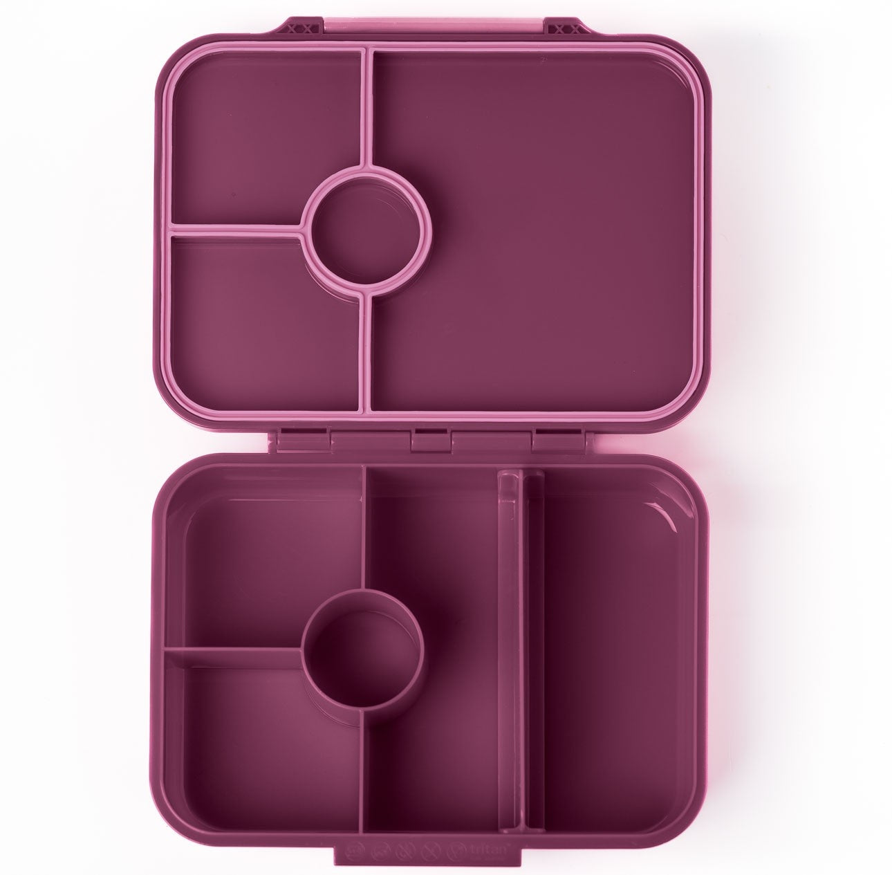 Lekkabox Classic Plum – lekka, różowa śniadaniówka z 4 przegródkami, szczelna i bez BPA, idealna do szkoły, przedszkola i pracy.