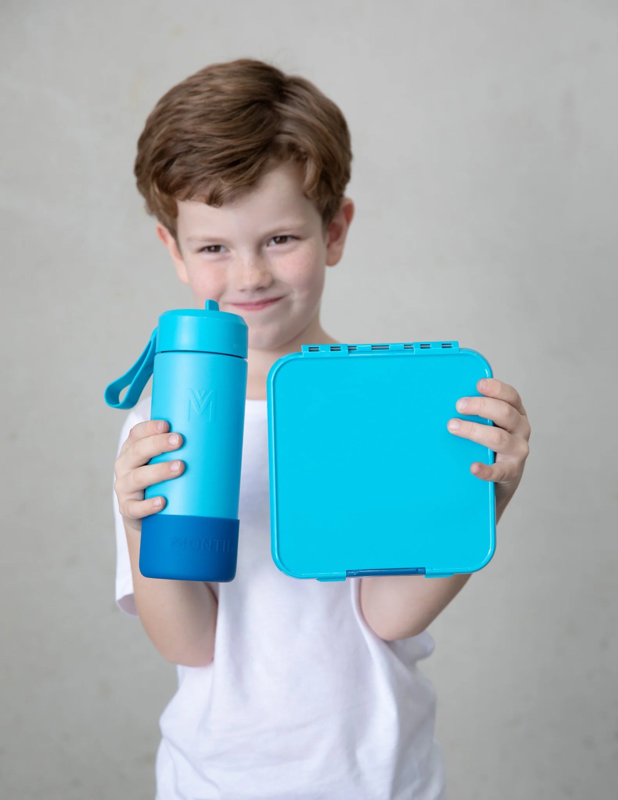 LunchBox MontiiCo Coastal – 3 przegrody, szczelny, lekki i idealny na śniadanie do szkoły lub przedszkola, kolor: niebieski