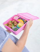 LunchBox MontiiCo Floss – 3 przegrody, szczelny, lekki i idealny na śniadanie do szkoły lub przedszkola, kolor: różowy
