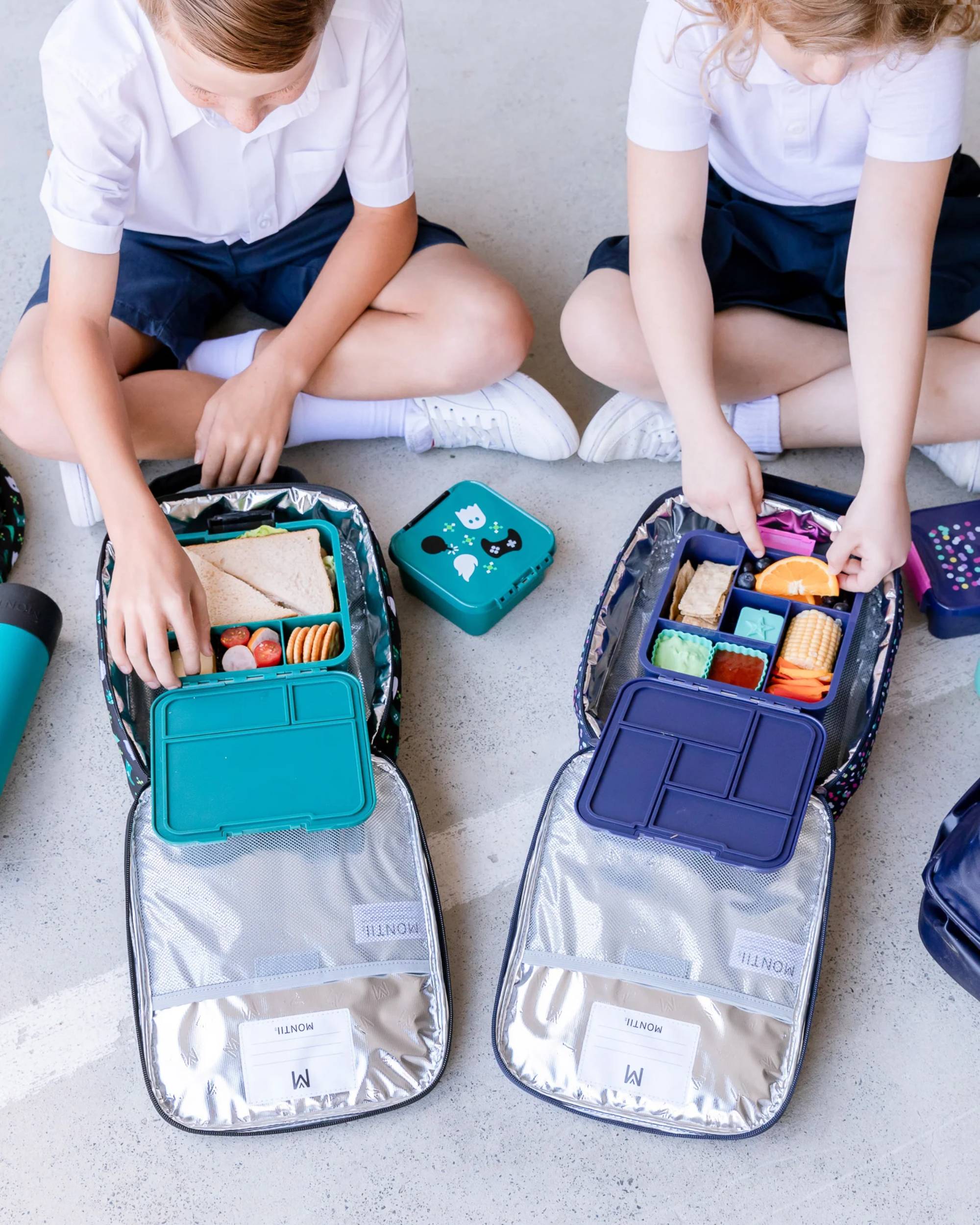 LunchBox MontiiCo Game On – 3 przegrody, szczelny, lekki i idealny na śniadanie do szkoły lub przedszkola, wzór: gry