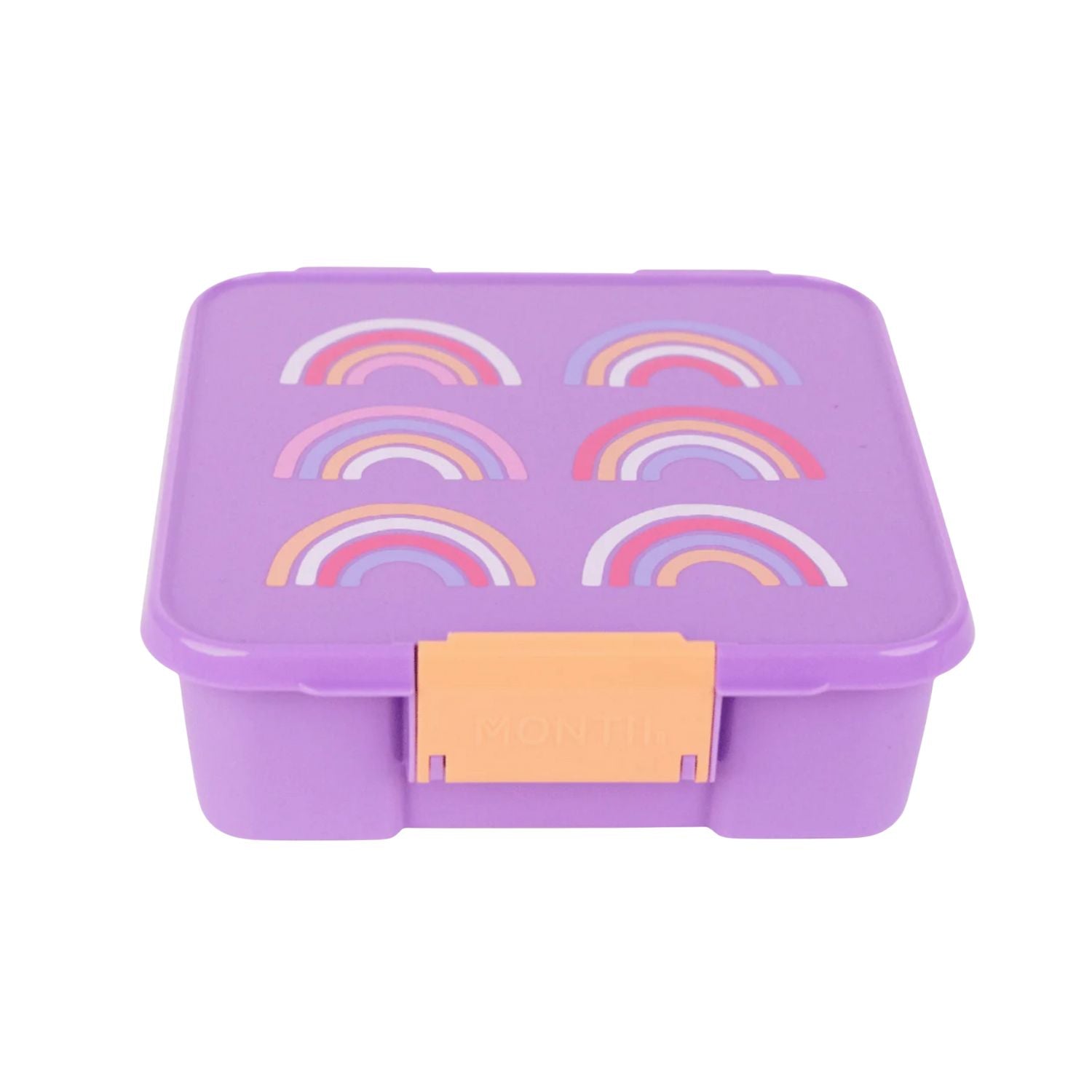 LunchBox MontiiCo Rainbow Roller – 3 przegrody, szczelny, lekki i idealny na śniadanie do szkoły lub przedszkola, wzór: tęcza