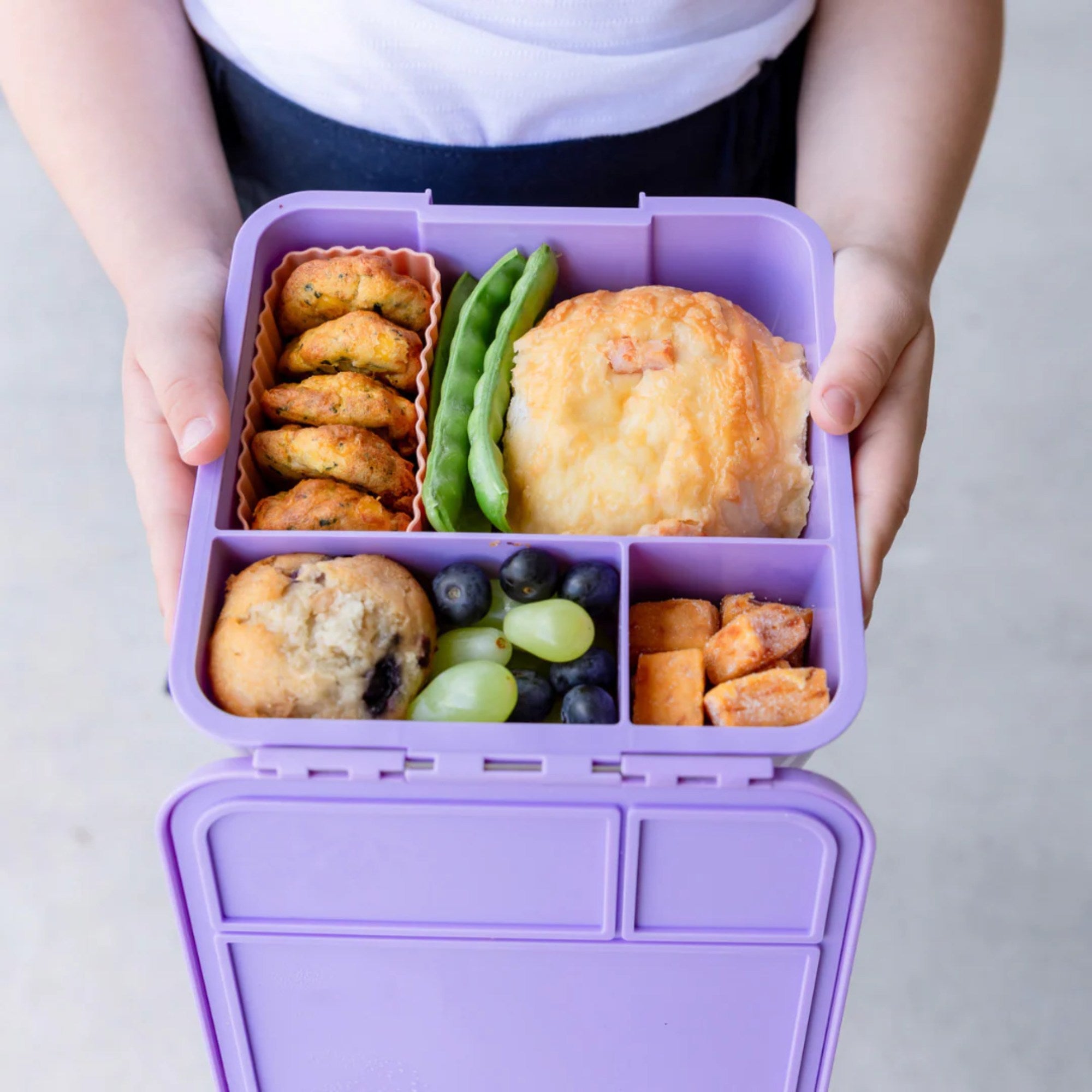 LunchBox MontiiCo Rainbow Roller – 3 przegrody, szczelny, lekki i idealny na śniadanie do szkoły lub przedszkola, wzór: tęcza