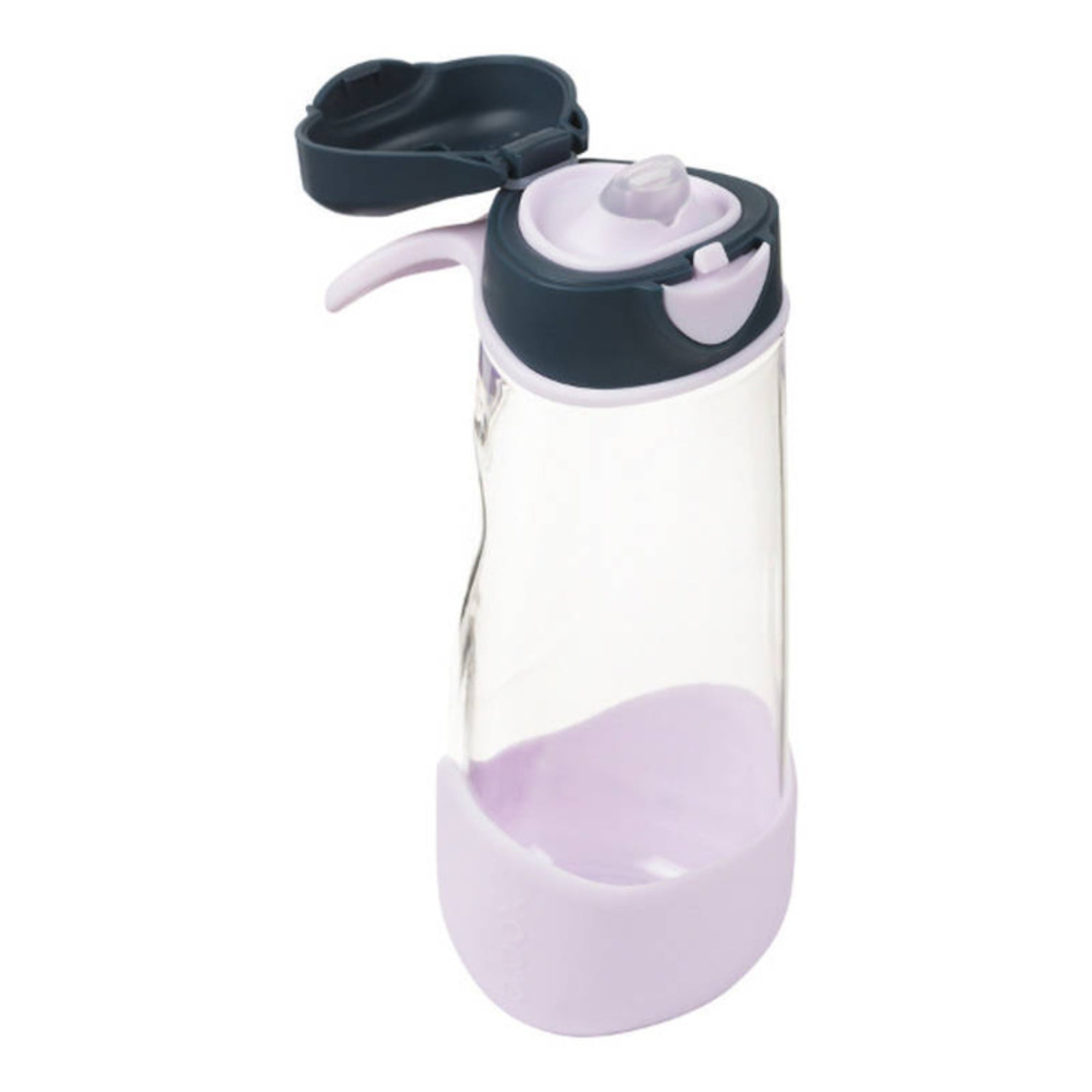 Sportowa butelka tritanowa B.box Indigo Rose 600 ml – z ergonomicznym kształtem i szerokim wlewem.