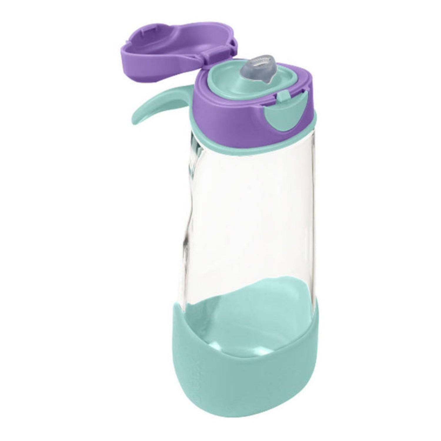 Sportowa butelka tritanowa B.box Lilac Pop 600 ml – z ergonomicznym kształtem i szerokim wlewem.