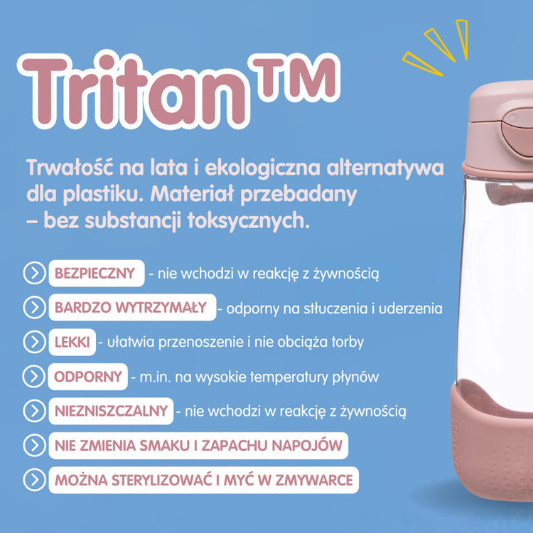 Sportowa butelka tritanowa B.box Midnight 600 ml – z ergonomicznym kształtem i szerokim wlewem.