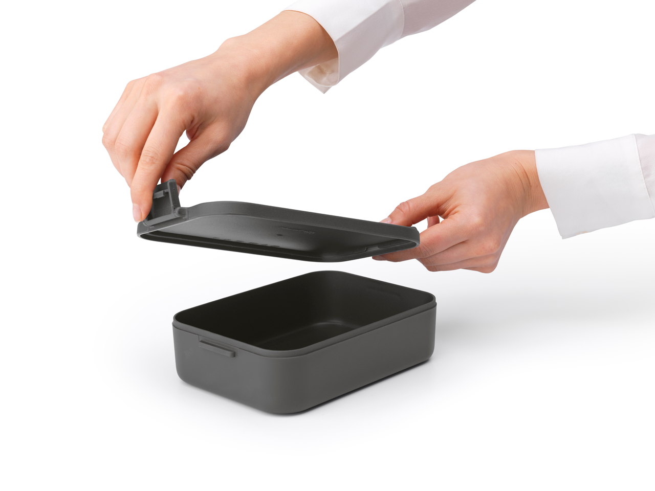 Lunchbox Brabantia Make&Take Dark Grey  – 1,1 l, szczelny, trwały, nadaje się do mikrofalówki, zmywarki i zamrażarki, ekologiczny, kolor: szary